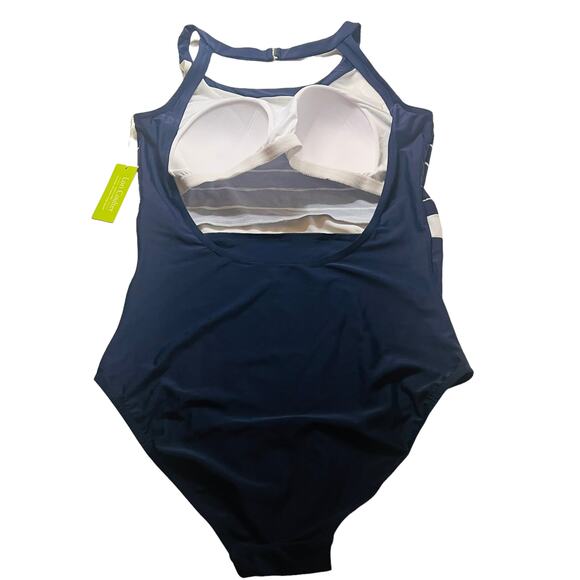 Lori Coulter Shore Your Success Navy One Piece Swimsuit Size 16 NWT - Picture 3 of 6